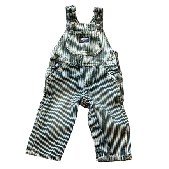 OSHKOSH Baby Vintage Style Overalls Stripes Stripy - Picture 1 of 10
